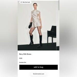 Reformation Rory Silk Dress in Black and White